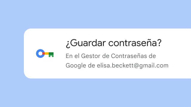 Un mensaje donde se pregunta al usuario si quiere guardar su contraseña en el Gestor de Contraseñas de Google.