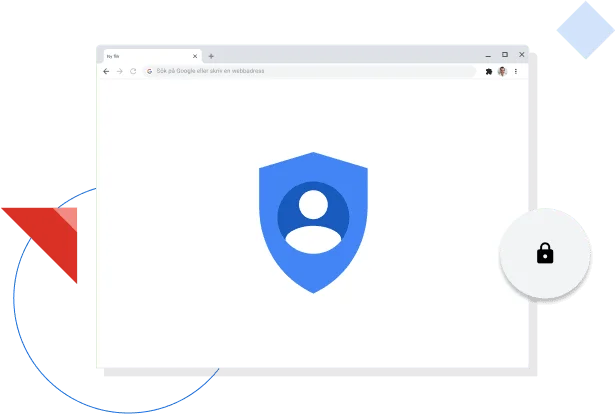 Ett webbläsarfönster i Chrome visar Googles integritetsikon.