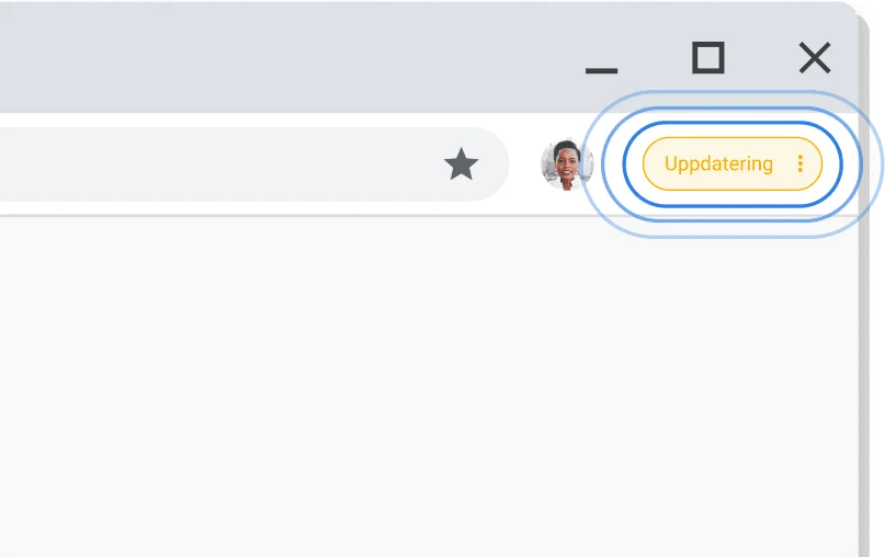 Tillämpa en väntade uppdatering Chromes användargränssnitt aviserar om att det finns en väntade uppdatering