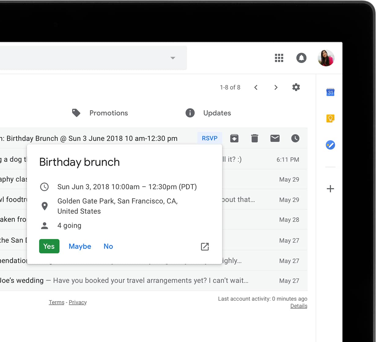 Take action right from the inbox