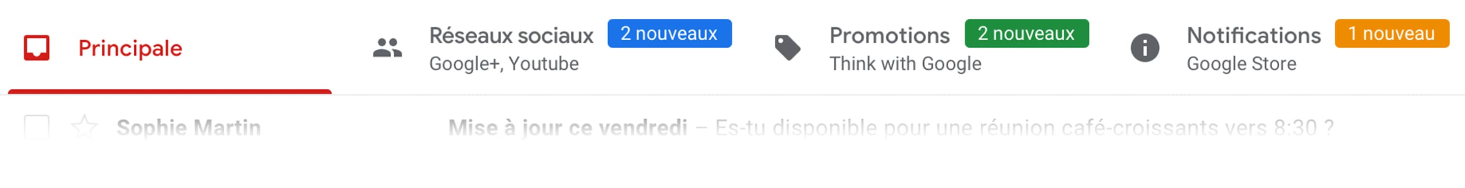 Nouvelle boîte de réception