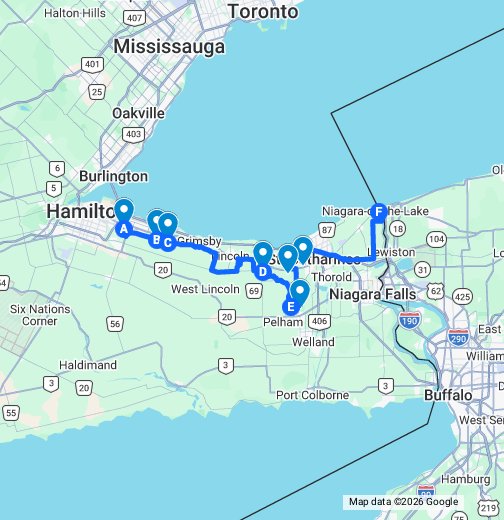 Niagara Wine Tour Oct 3 - Google My Maps